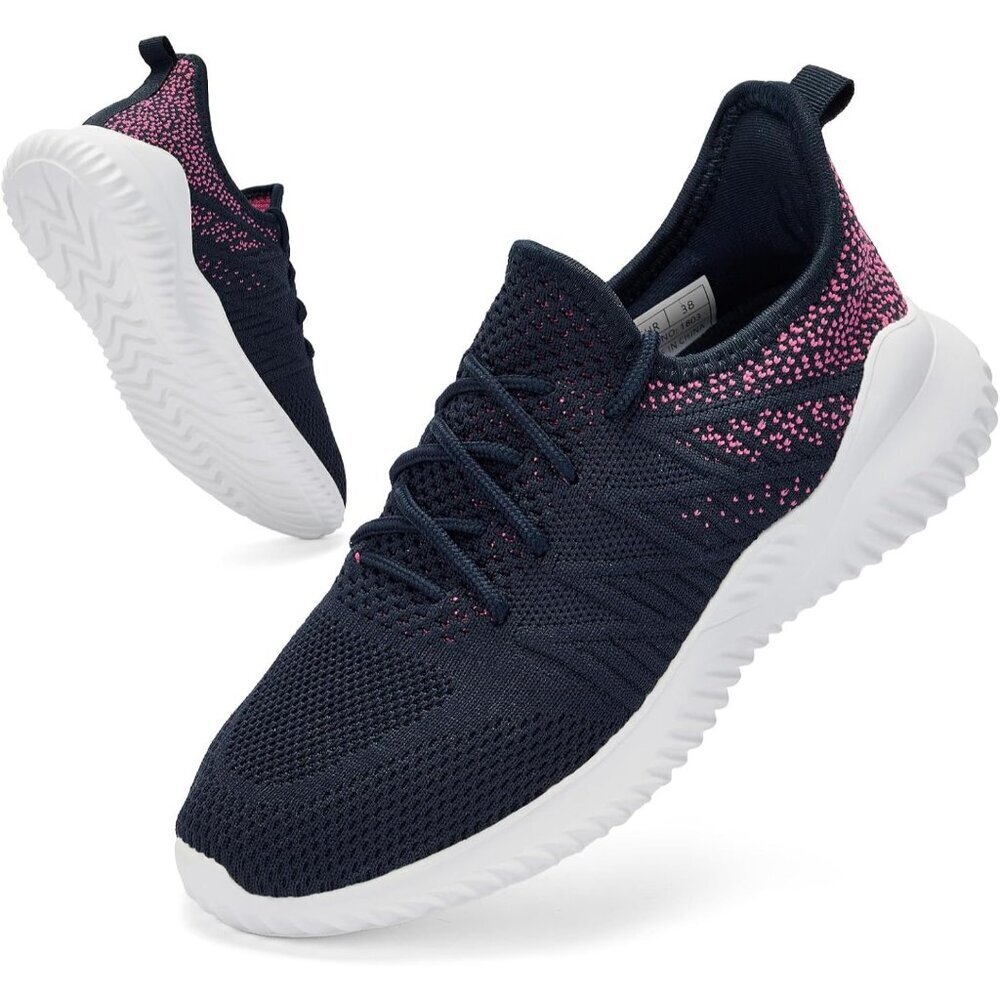 Women's Blue Rose Imported Memory Foam Lightweight Comfort Casual Sneakers